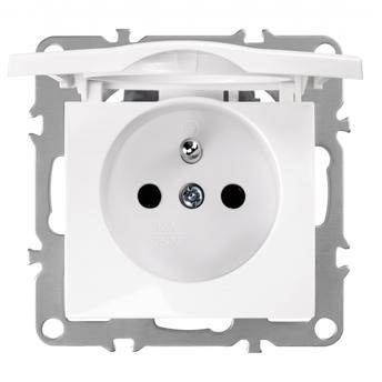 Single grounded socket with flap OSTE JNH005-G White