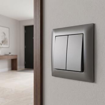 Double Switch with Frame OSTE JNH007-W GREY