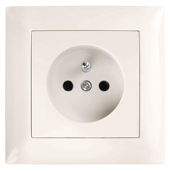 Единичен контакт със заземяване и рамка OSTE JNH001-G Beige
