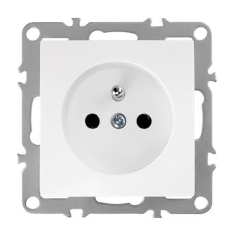Одинарна розетка із заземленням OSTE JNH001-G White