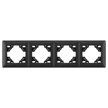 Quadruple socket frame OSTE JNH016-4F Black