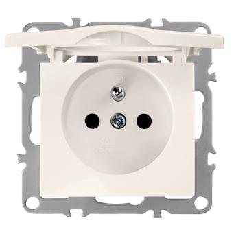 Single grounded socket with flap OSTE JNH005-G Beige