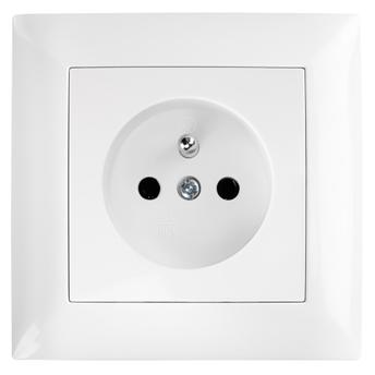 Единичен контакт със заземяване и рамка OSTE JNH001-G White