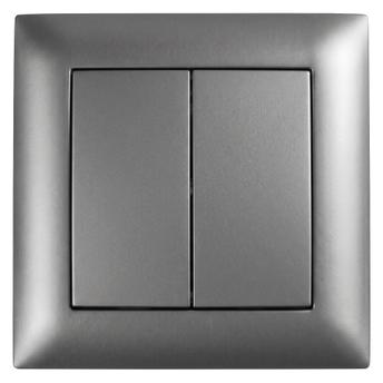 Double Switch with Frame OSTE JNH007-W GREY