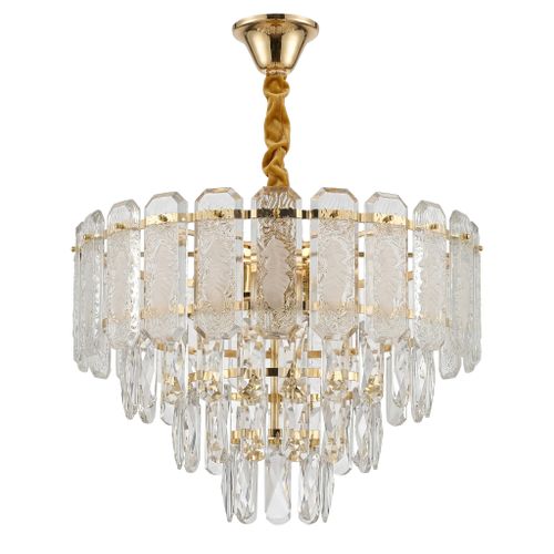 Krištolinis pakabinamas šviestuvas SWE088-CP 40cm GOLD