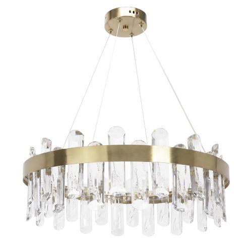 LED кристална висяща лампа SWE074-1CP 50см Brushed Gold