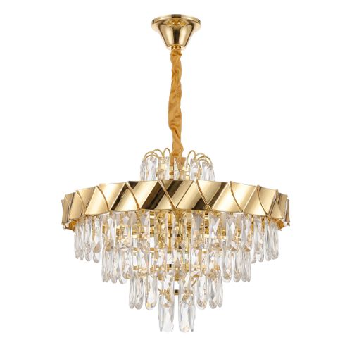 Krištolinis pakabinamas šviestuvas SWE076-CP 50cm GOLD