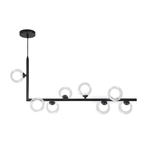 Metalen industriële glazen plafondlamp zwart APP754-8CP