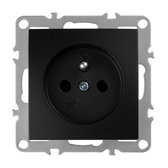Single grounded socket OSTE JNH001-G Black