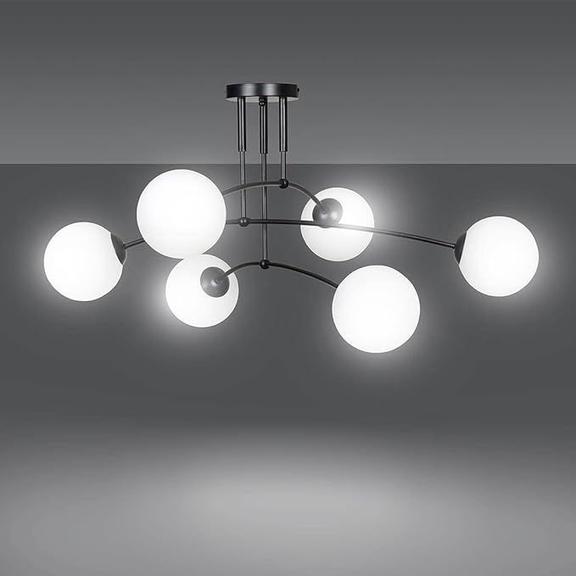 HÄNGLAMPA TAKLAMPA SVART MATT APP1576-6C