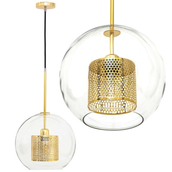 Glaspendellampa loft APP555-1CP 25 cm GULD