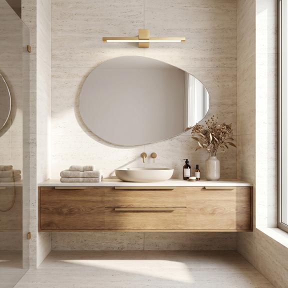 Badrum vägg LED-lampa SWE047-1W 60cm GOLD BRUSH