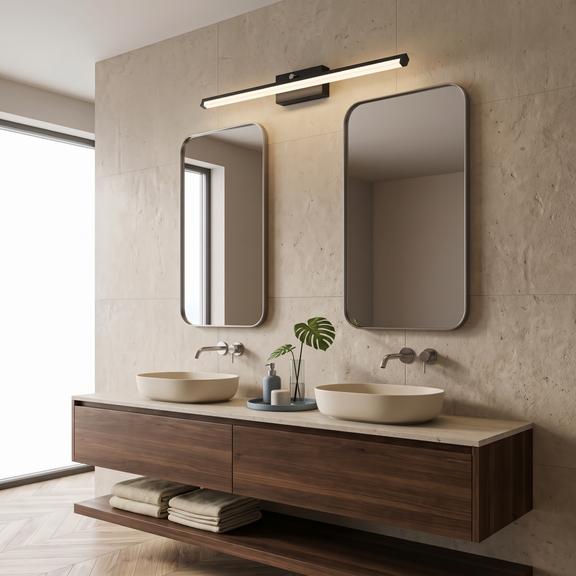 LAMPA KINKIET ŁAZIENKOWY LED NAD LUSTRO 20W 100CM APP375-1W CZARNA
