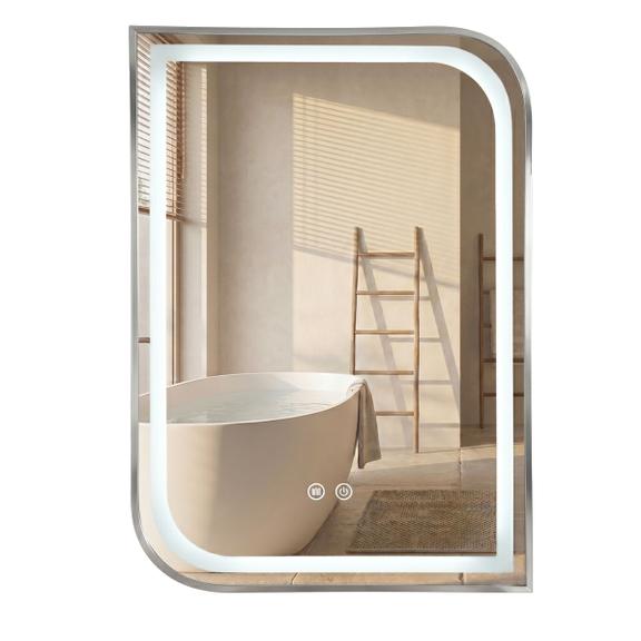 LED-VÄGGSPEGEL ZONE 80x60 BRUSH NICKEL