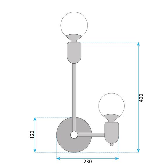 Vägglampa APP1707-2W SVART