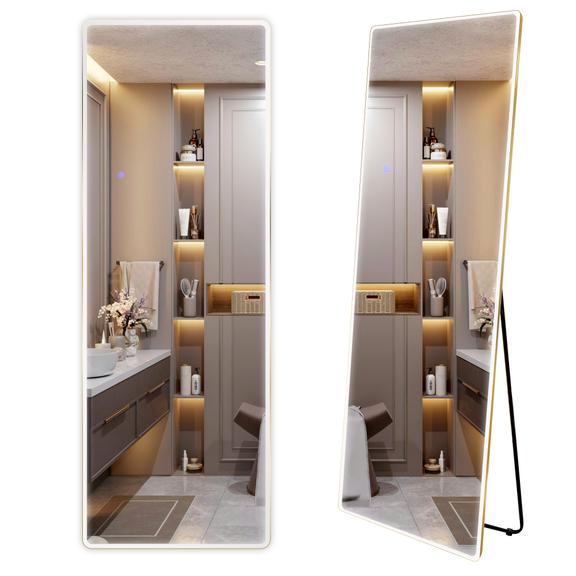 LED-SPEGEL Classico 50x160cm Brush Gold