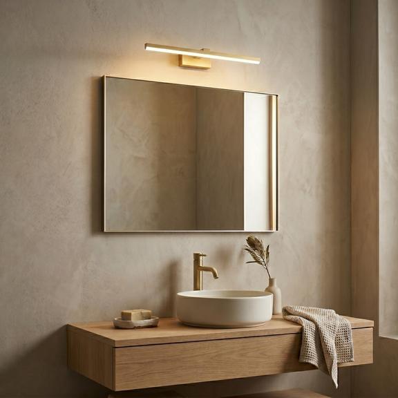 Badrum vägg LED-lampa SWE008-1W 58cm BRUSH GOLD