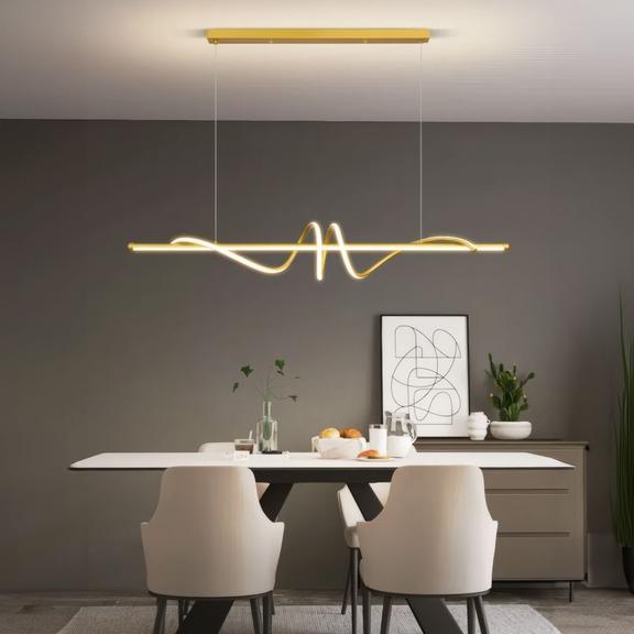 LAMPA SUFITOWA WISZĄCA LED LHJ024-CP 120 cm ZŁOTA