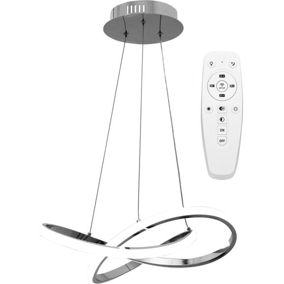 Taklampa Hängande Ring Modern LED + Fjärrkontroll APP389-CP Krom