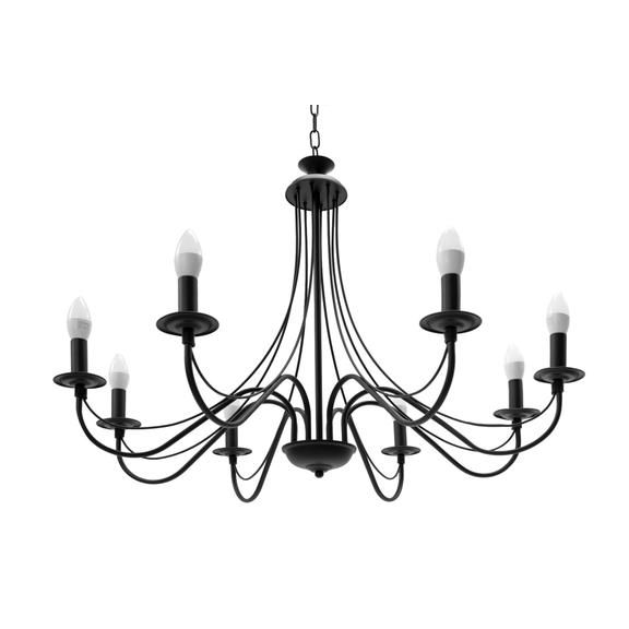 Rustik Takpendel Lampa APP648-8CP Svart