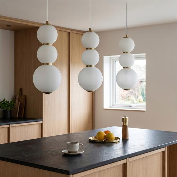 LED taklampa pendel LHJ113-3CP borstat guld