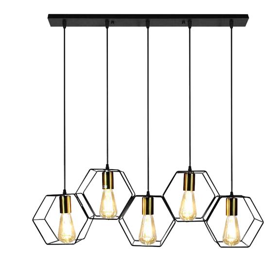 Hänglampa APP1133-5CP Svart Guld