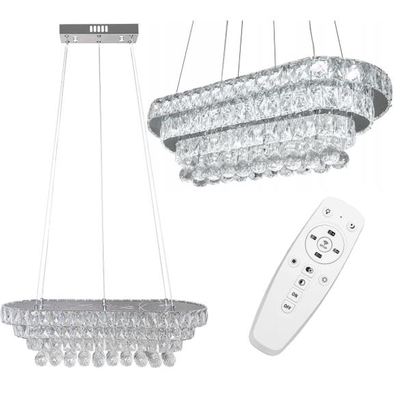 Kristall LED Pendellampa för Tak 102W fjärrkontroll APP417-CP