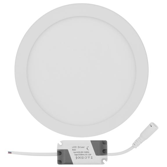 RUND VIT LED-PANEL FÖR YTMONTAGE 12 W