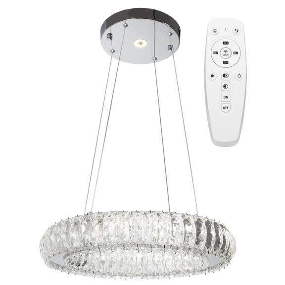 Kristalltaklampa LED APP1040-CP + fjärrkontroll
