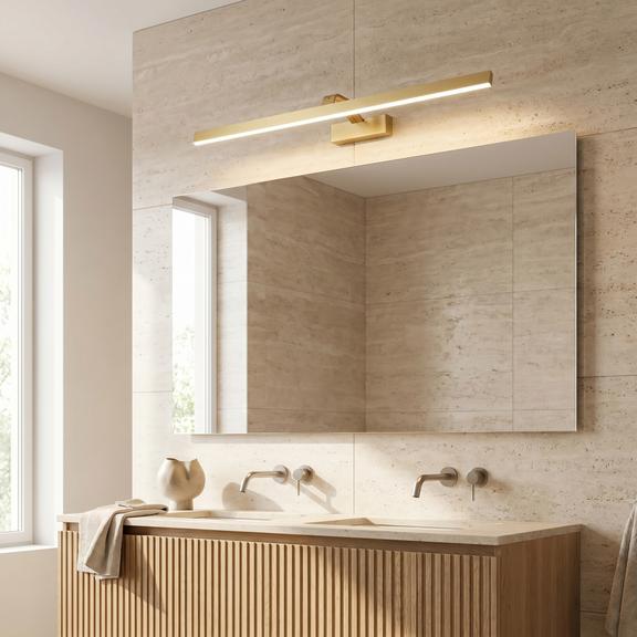 Badrum vägg LED-lampa SWE009-1W 73cm BRUSH GOLD
