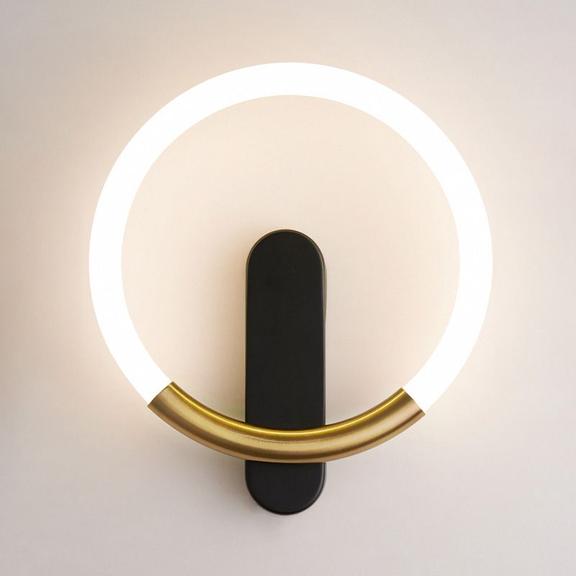 VÄGGLAMPA LED LHJ068-W Svart / Borstad Guld