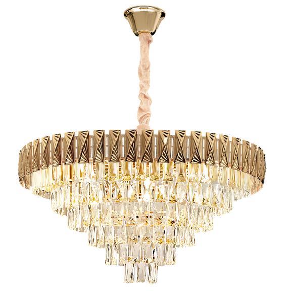 Hänglampa Med Kristaller G061-CP 80CM GULD