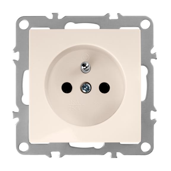 Single grounded socket OSTE JNH001-G Beige