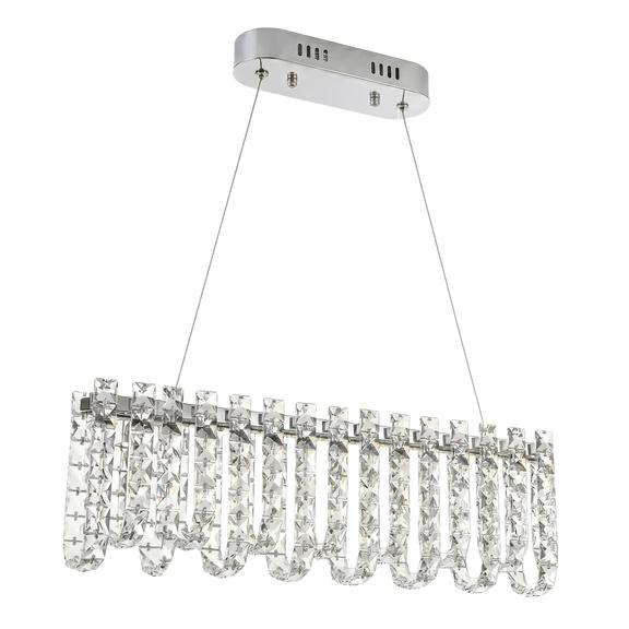LED-kristall-pendellampa SWE073-CP 60cm Chrome
