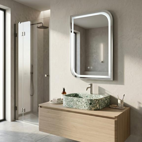 LED-VÄGGSPEGEL ZONE 70x50 BRUSH NICKEL