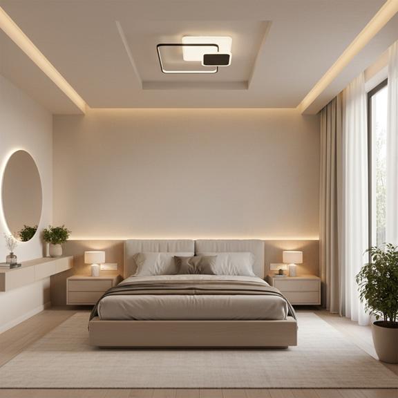 Takplampa APP1712-C LED-plafond Svart + fjärrkontroll