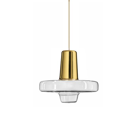 Hänglampa i Glas och Metall LED APP553-1CP Guld