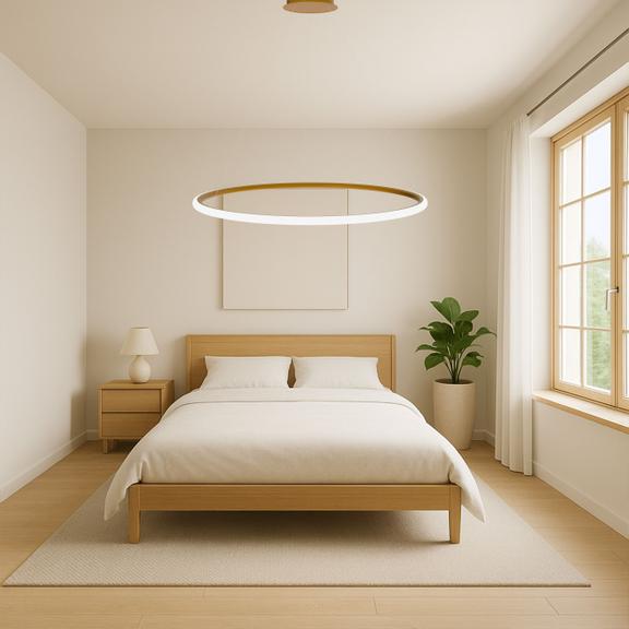 Lampa wisząca LED LHJ005-CP 60cm ZŁOTA SZCZOTKOWANA