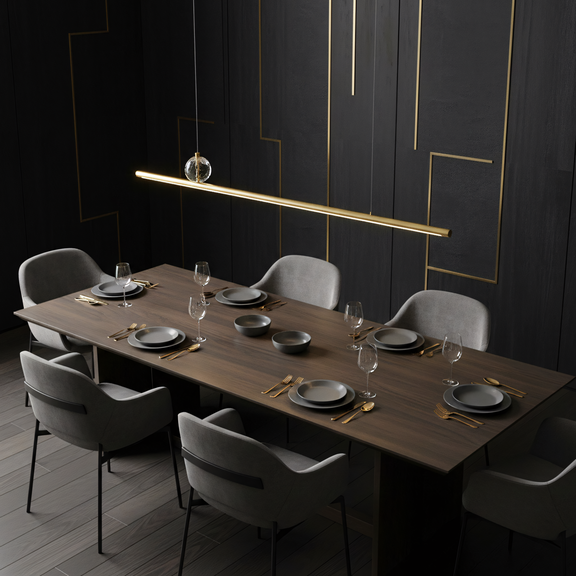 LED-pendellampa APP1778-CP Borstad Guld