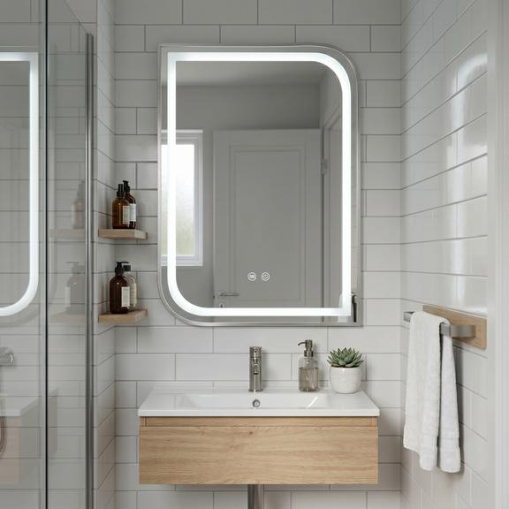 LED-VÄGGSPEGEL ZONE 80x60 BRUSH NICKEL