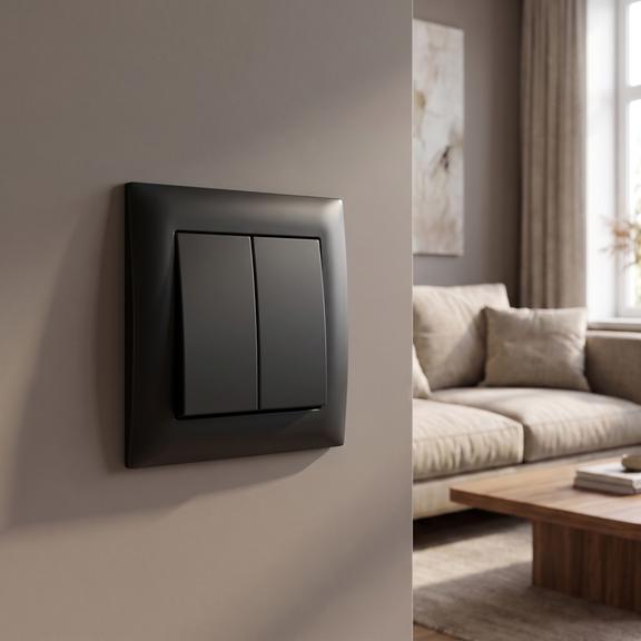 Interruptor Doble OSTE JNH007-W BLACK
