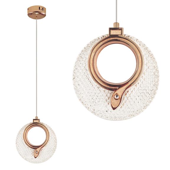 HÄNGLANDE KRISTALLAMPA LED LHJ110-1CP LJUS ROSÉGULD