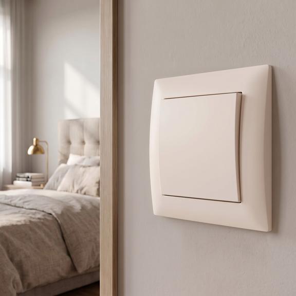 Single Switch with Frame OSTE JNH006-W BEIGE