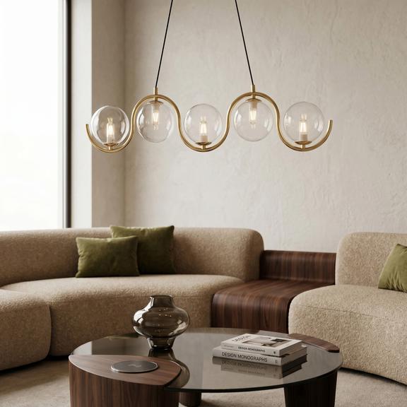 HÄNGANDE TAKLAMPA APP1440-5CP Guld