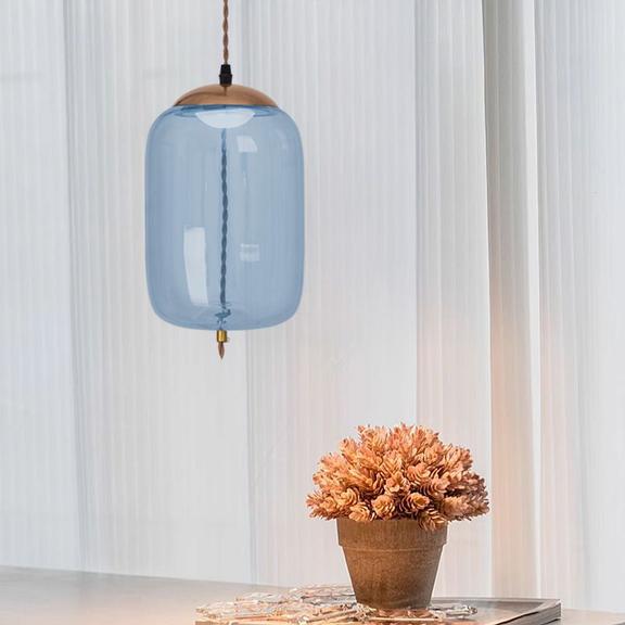 LED Glaspendellampa Tak APP443-CP Blå