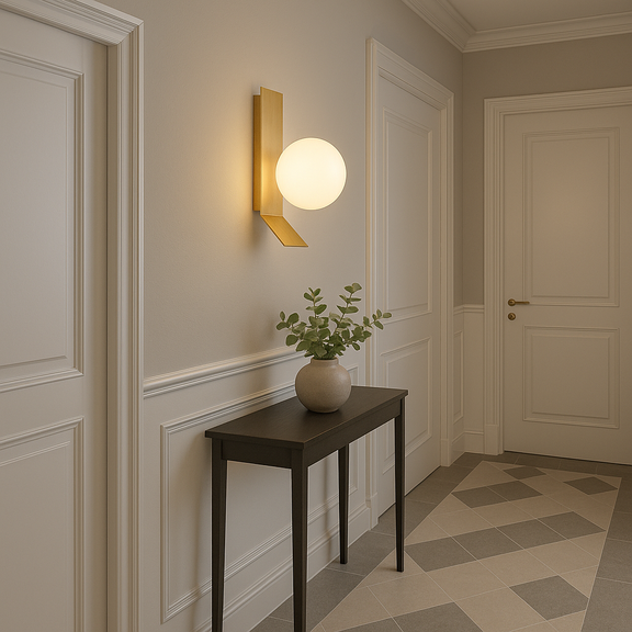 Vägglampa APP1759-1W Borstad Guld/Vit