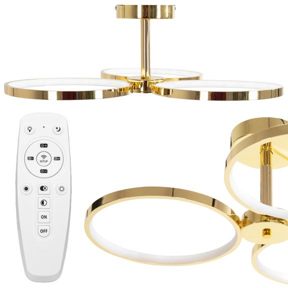 Hängande LED-taklampa APP993-c Guld + Fjärrkontroll
