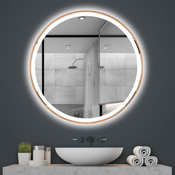 LED VÄGGSPEGEL 100 cm MMJ N borstad koppar