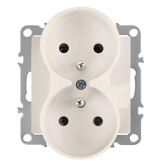 Double grounded socket OSTE JNH002-G Beige