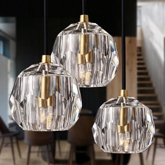 Taklampa Kristall APP588-3CPR Svart